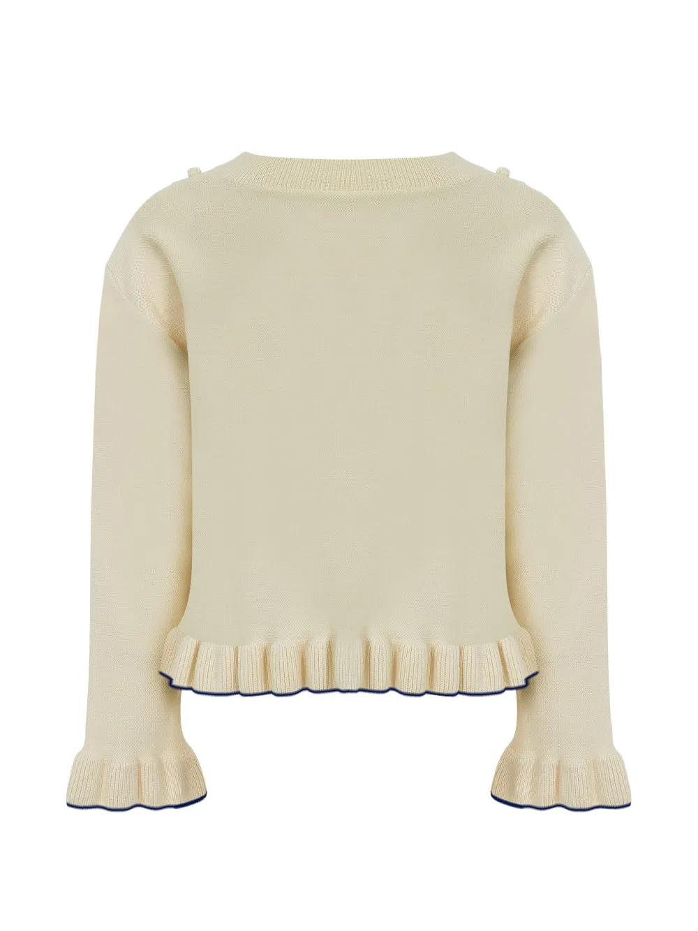 Lapin House Vest en broek met geborduurde bloemen Beige