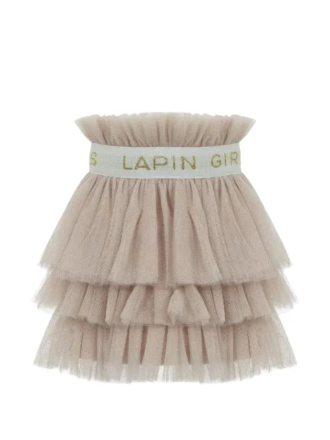 Lapin House glitter-effect ruffled skirt