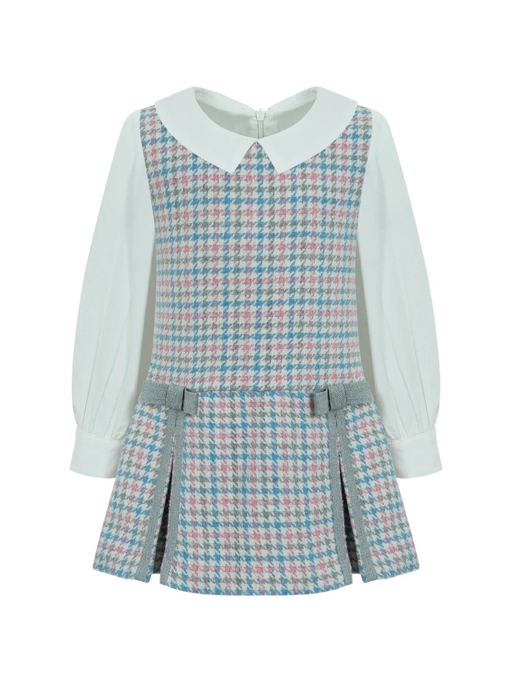 Lapin House robe à motif pied-de-poule et nœud - Blanc Lapin House robe à motif pied-de-poule et nœud - Blanc