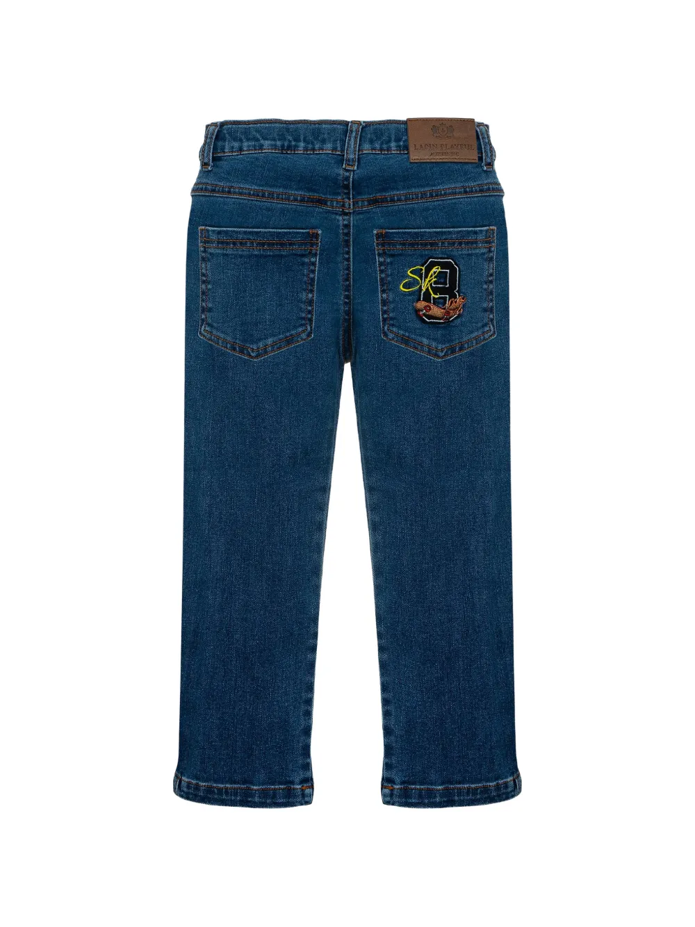 Lapin House Regular-fit jeans met logo-patch Blauw