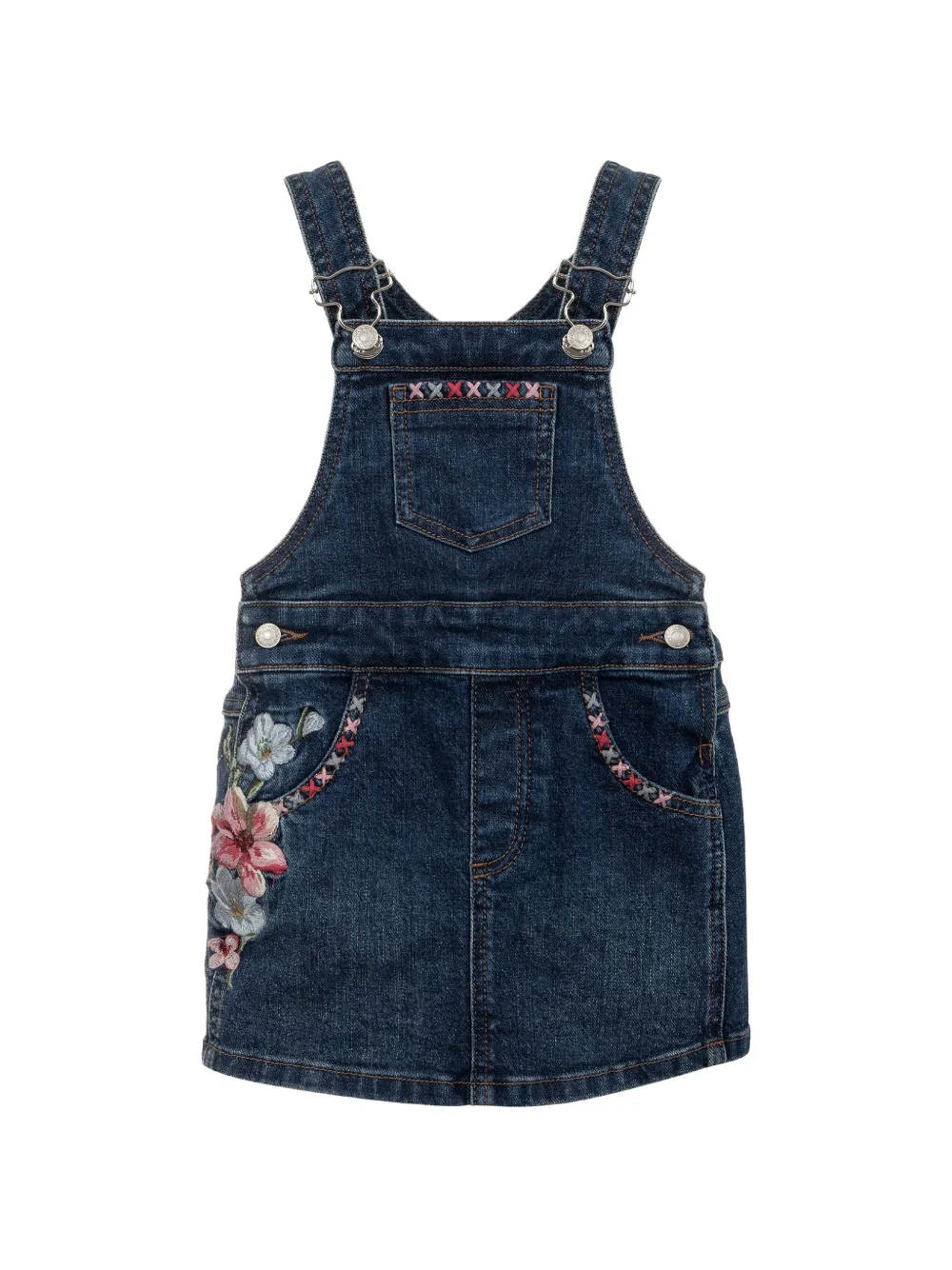 Lapin House Jurk met geborduurde bloe Blauw
