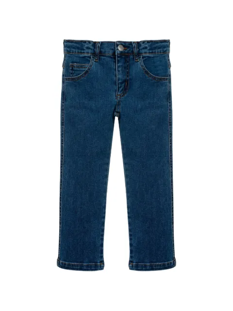 Lapin House logo-patch embroidered jeans