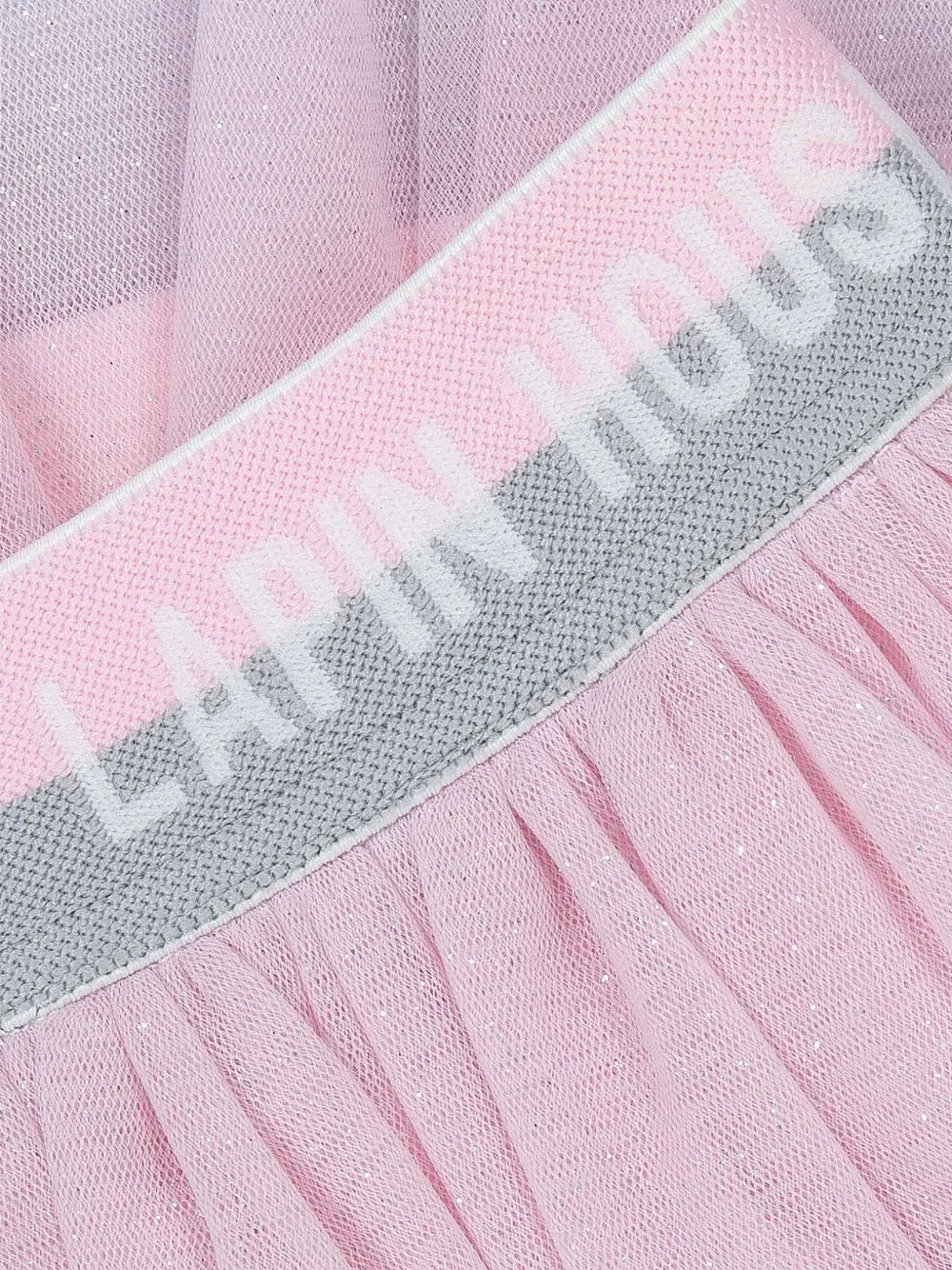 Lapin House Tulen rok met logoband en glitters Roze