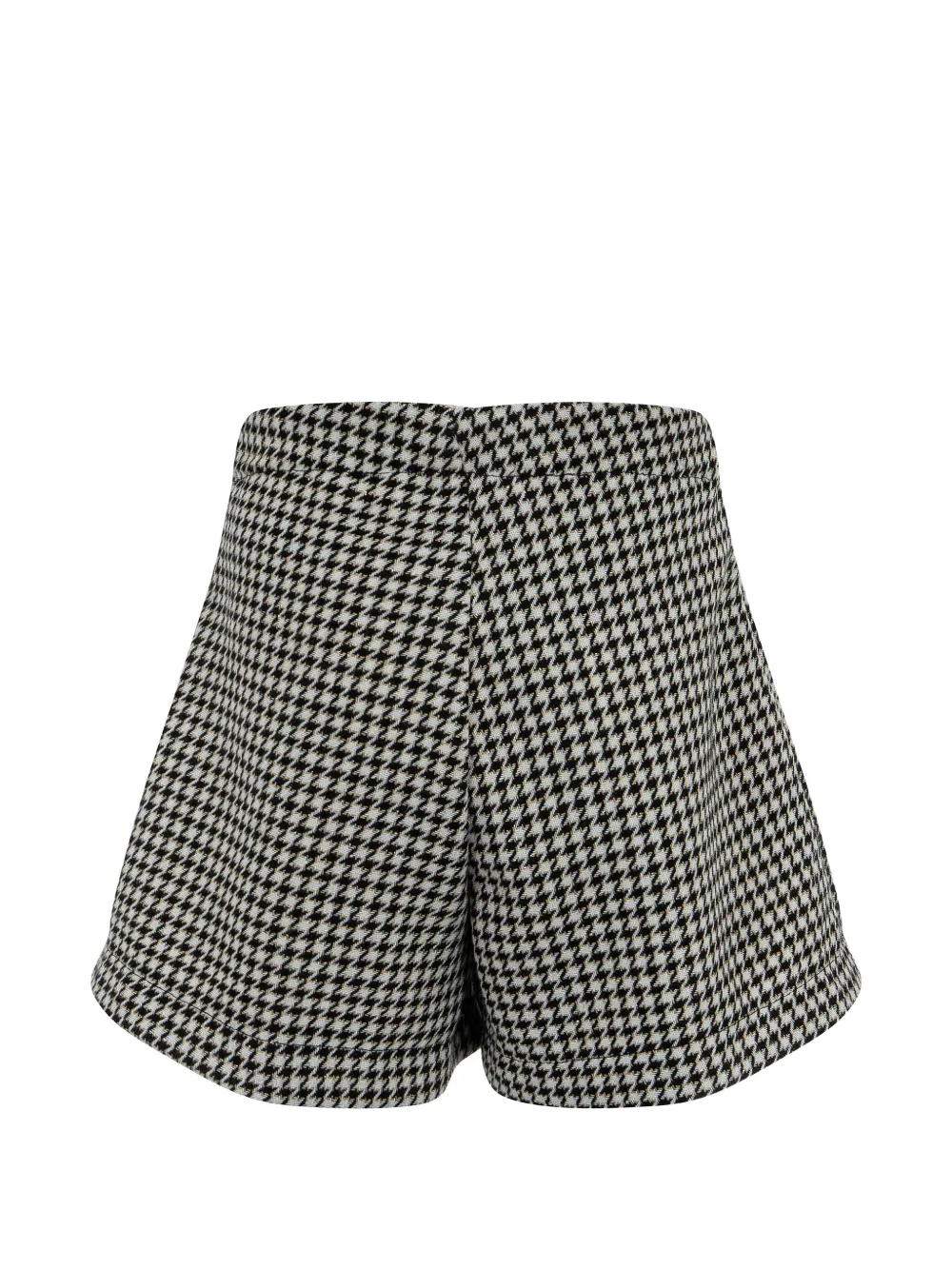 Lapin House Shorts met pied-de-poule print en plooien Wit