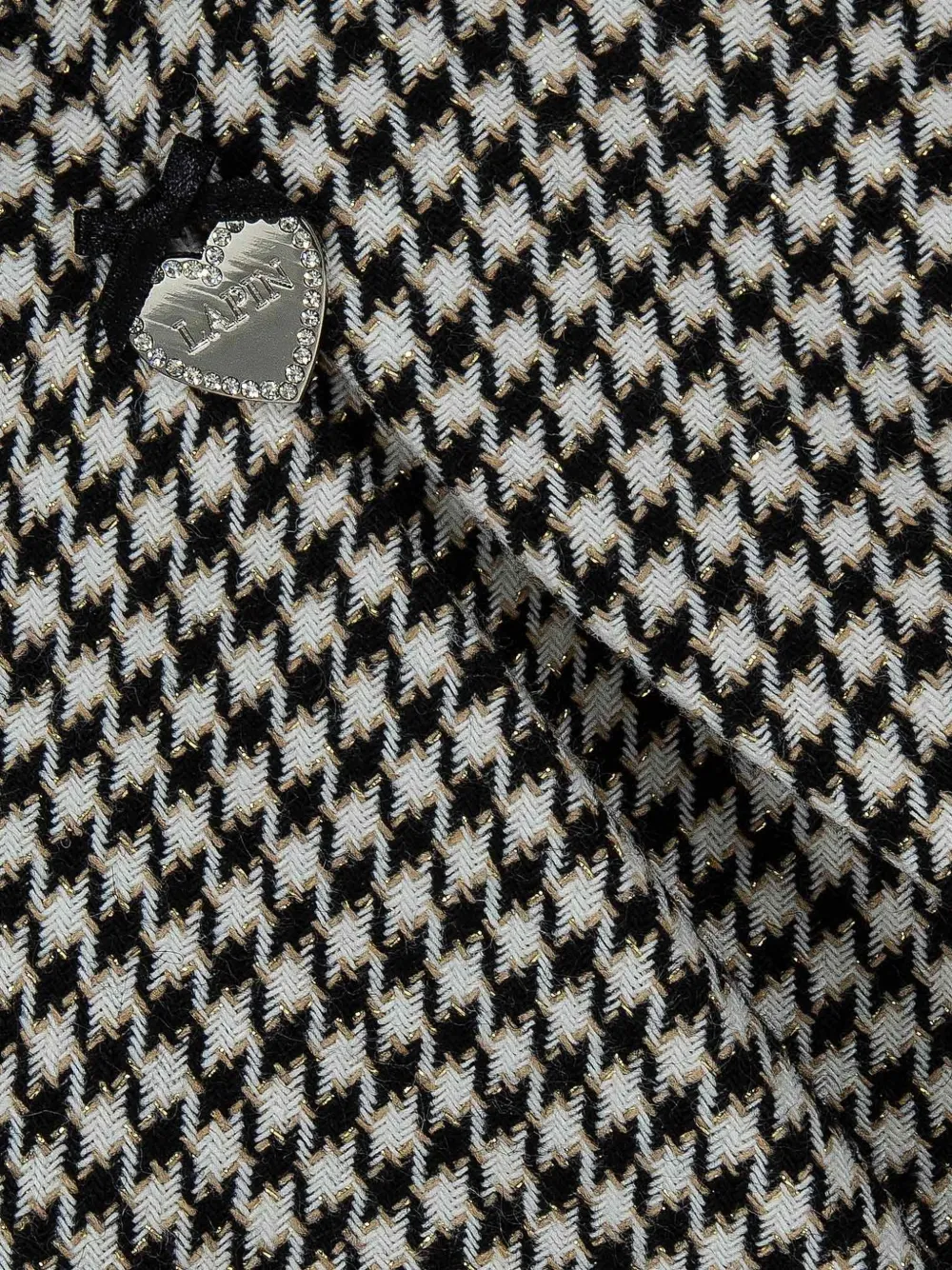 Lapin House Shorts met pied-de-poule print en plooien Wit