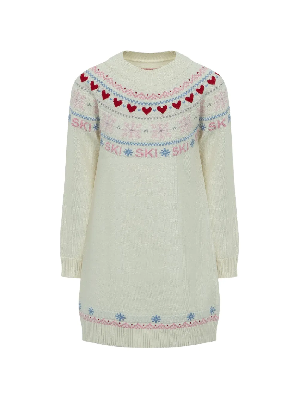 Lapin House robe courte en maille Fair Isle - Tons neutres