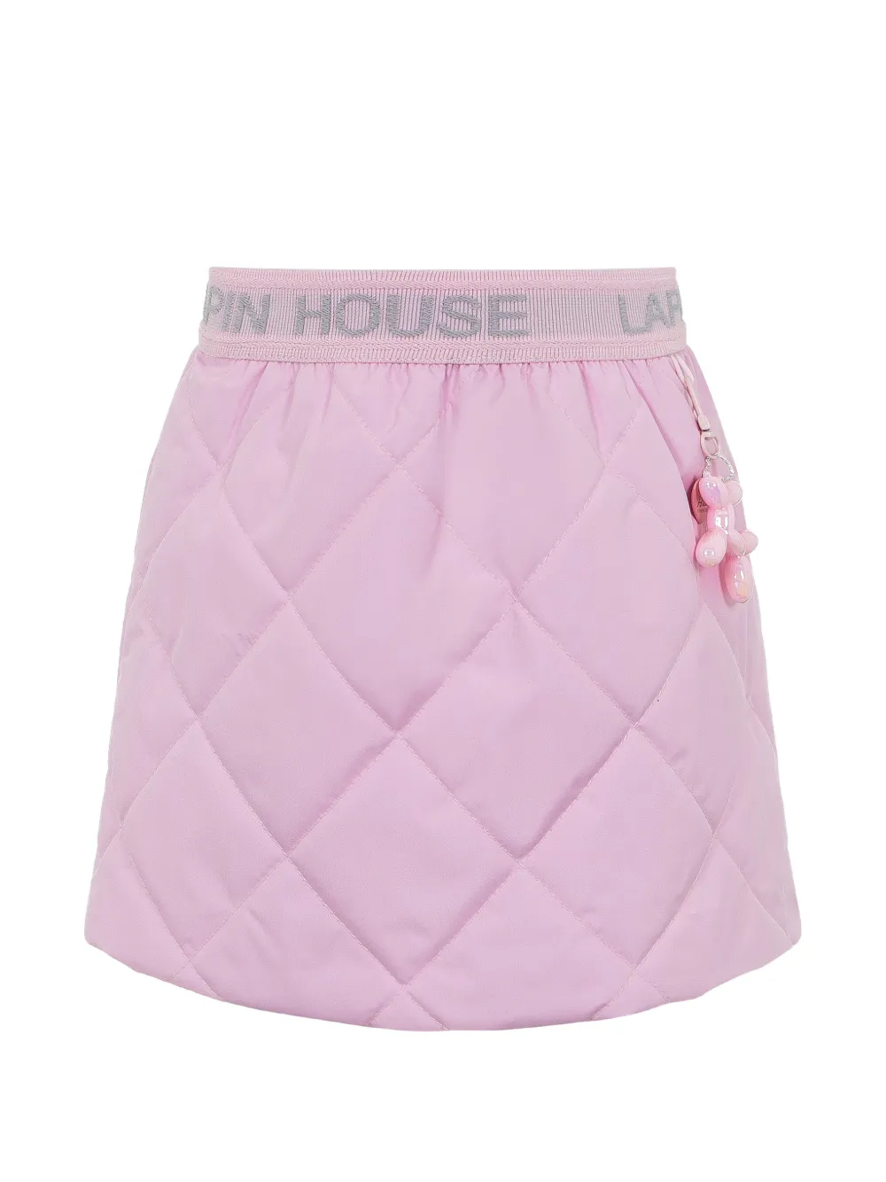 Lapin House Gonna trapuntata con logo - Rosa
