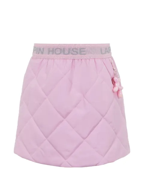 Lapin House quilted logo-waistband skirt