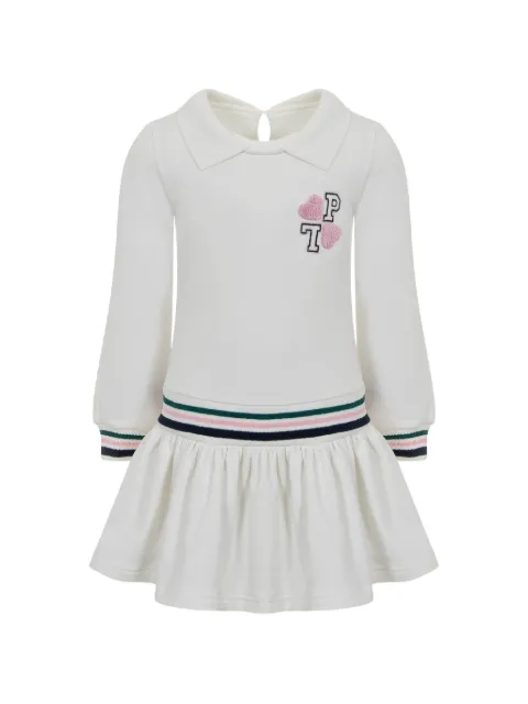 Lapin House logo-embroidered pleated dress