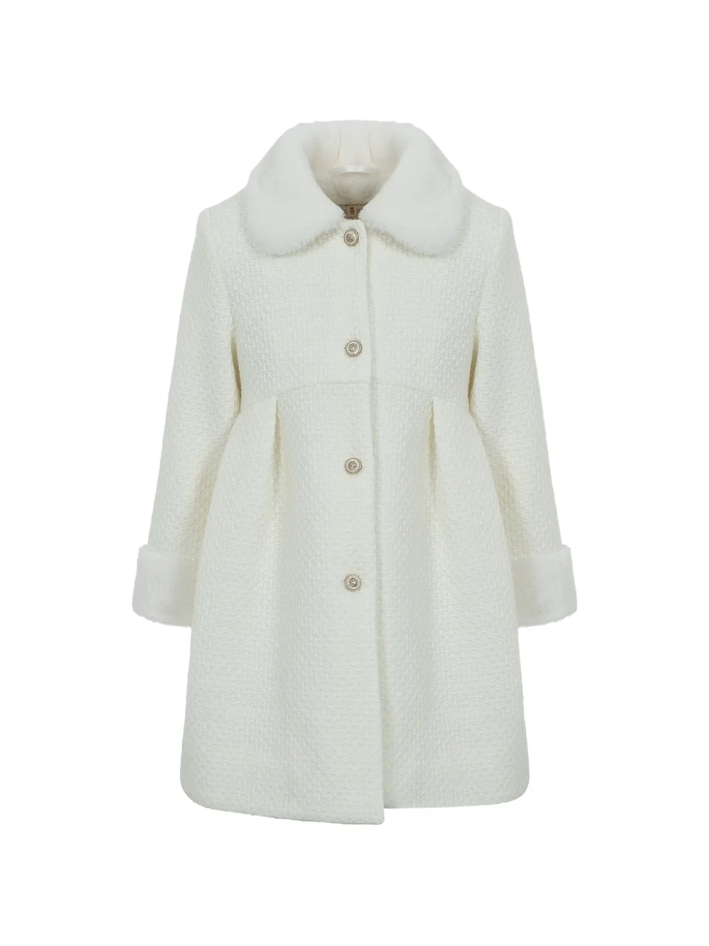 Lapin House Bouclé gebreide jas met capuchon Wit