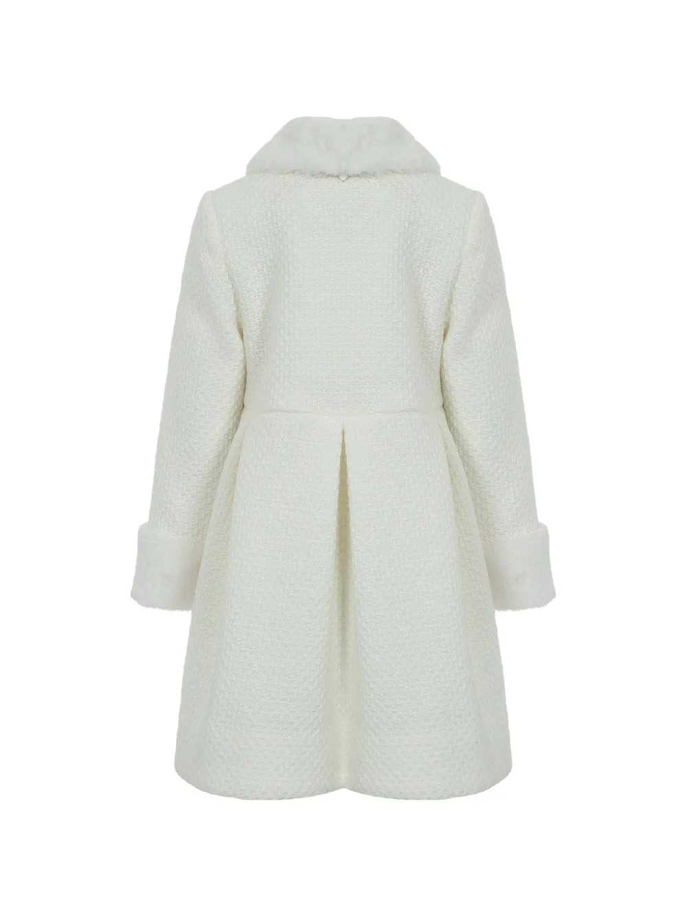 Lapin House Bouclé gebreide jas met capuchon Wit
