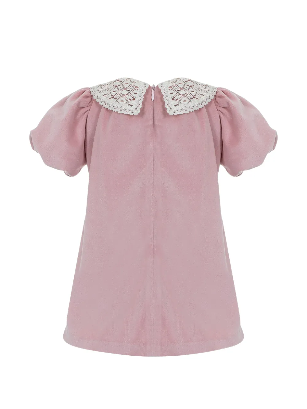Lapin House Jurk met pofmouwen en kanten kraag Roze