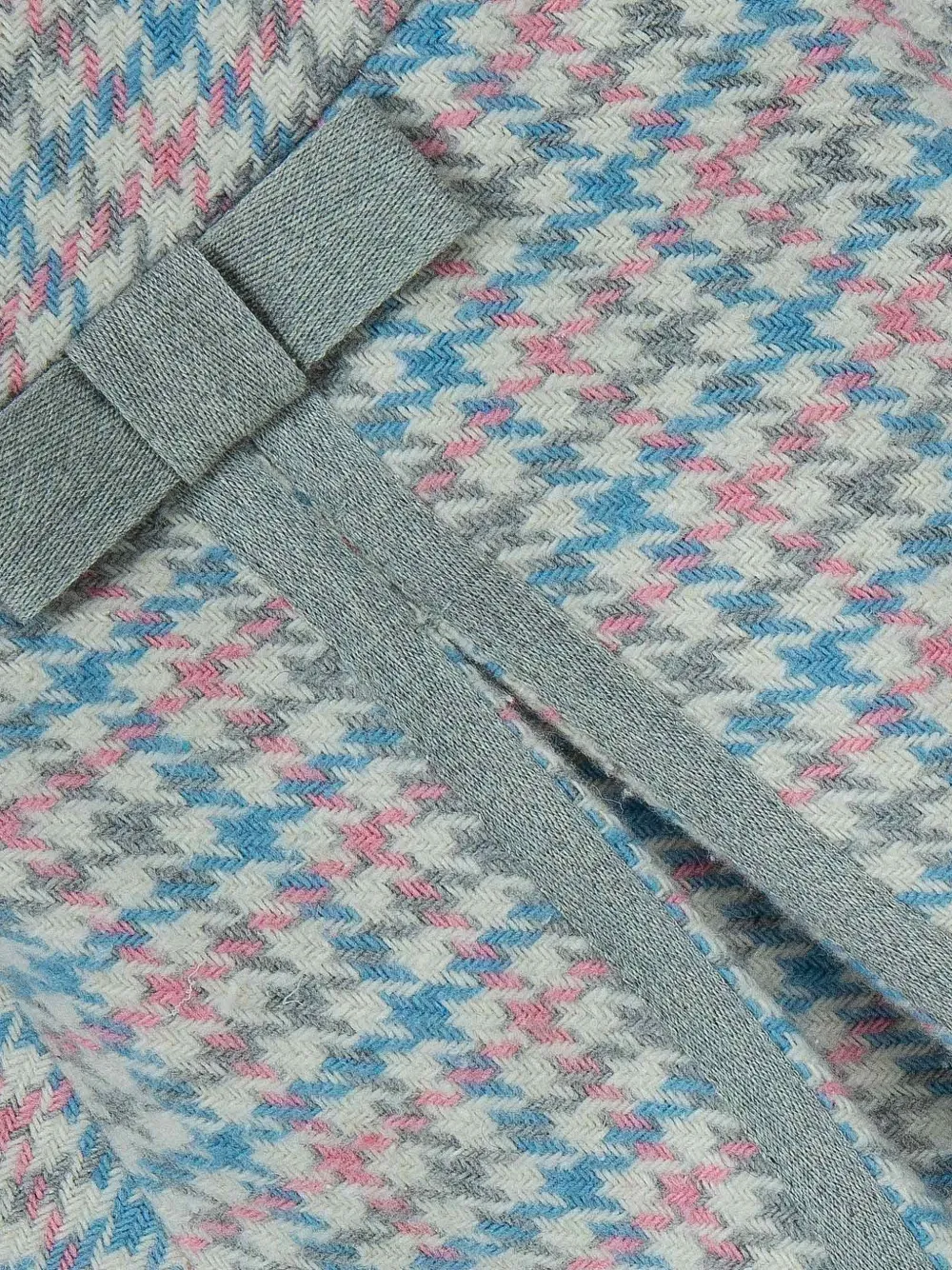 Lapin House Jurk met pied-de-poule print en strik-detail Wit