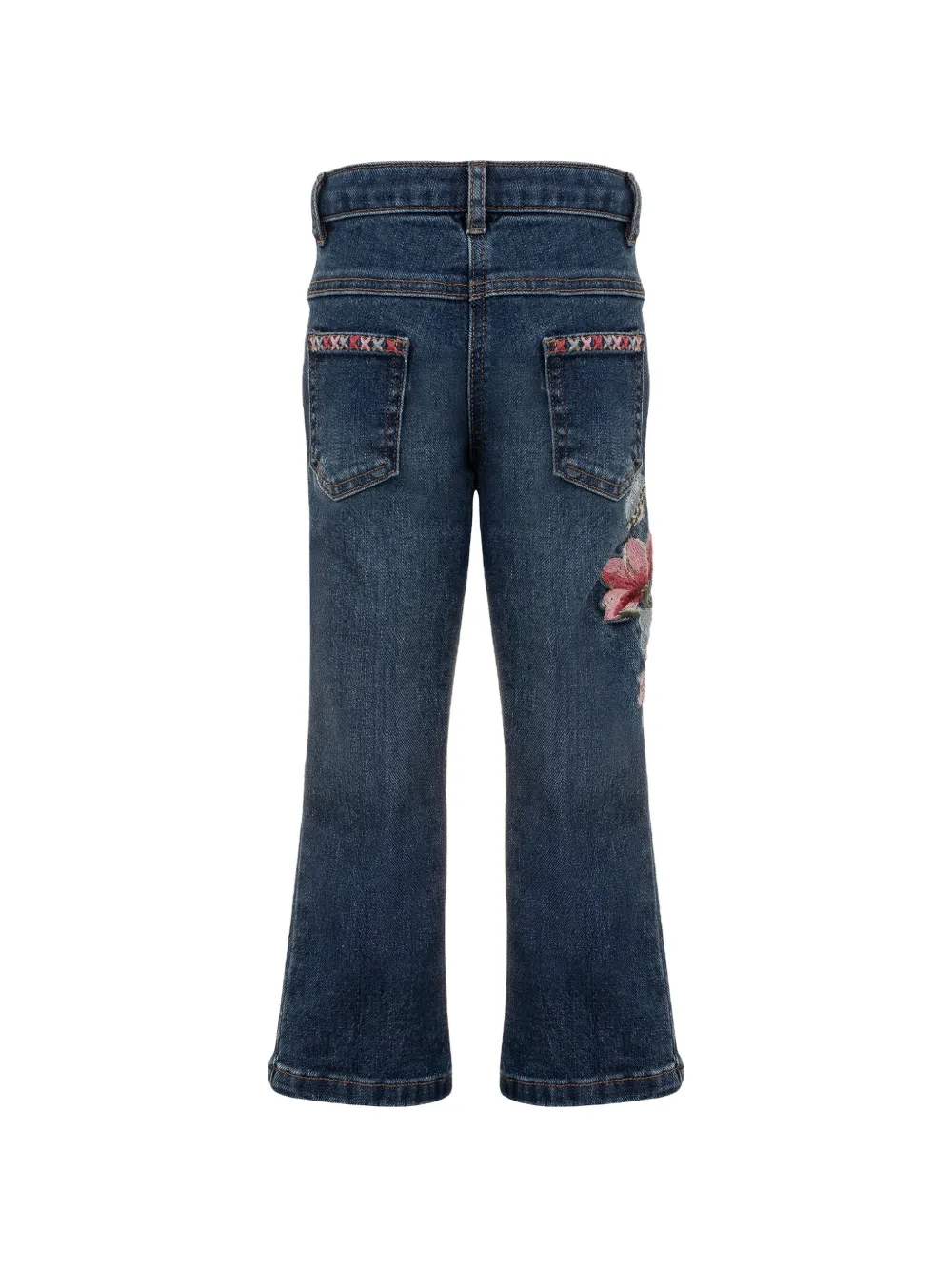 Lapin House Jeans met geborduurde bloemen Blauw