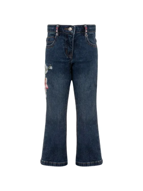 Lapin House jeans acampanados con bordado floral