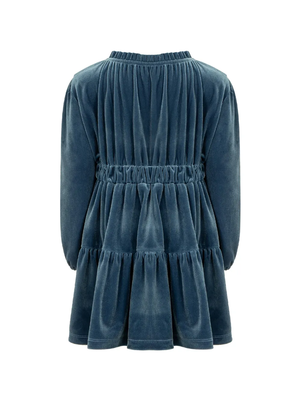 Lapin House Jurk met kanten kraag en fluwelen effect Blauw