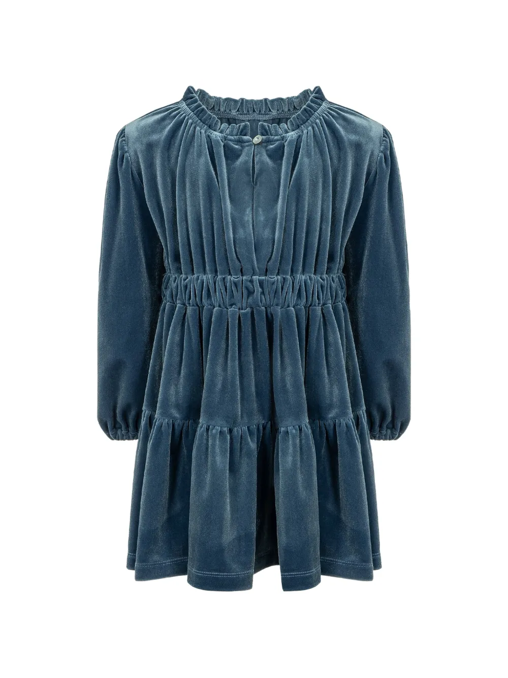 Lapin House Jurk met kanten kraag en fluwelen effect Blauw
