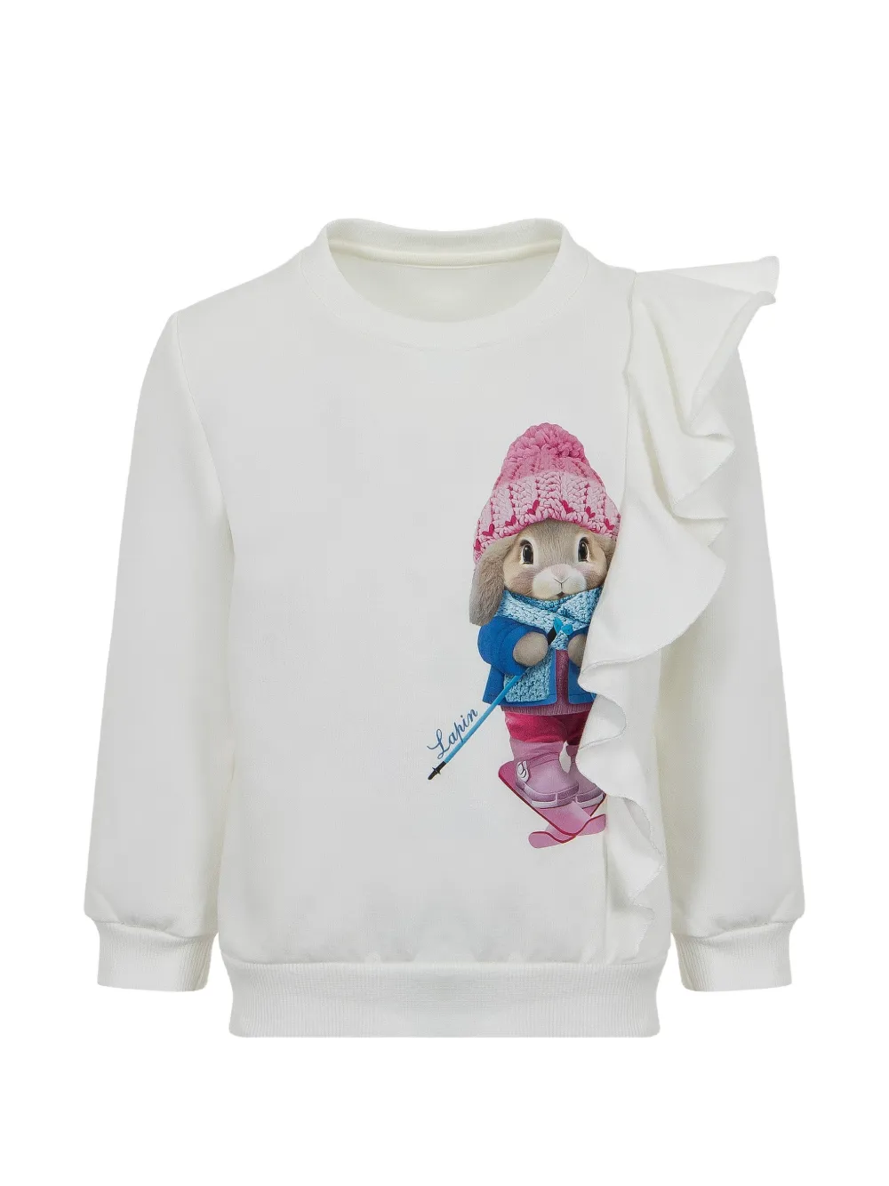 Lapin House Trainingspak met ruches en grafische print Wit
