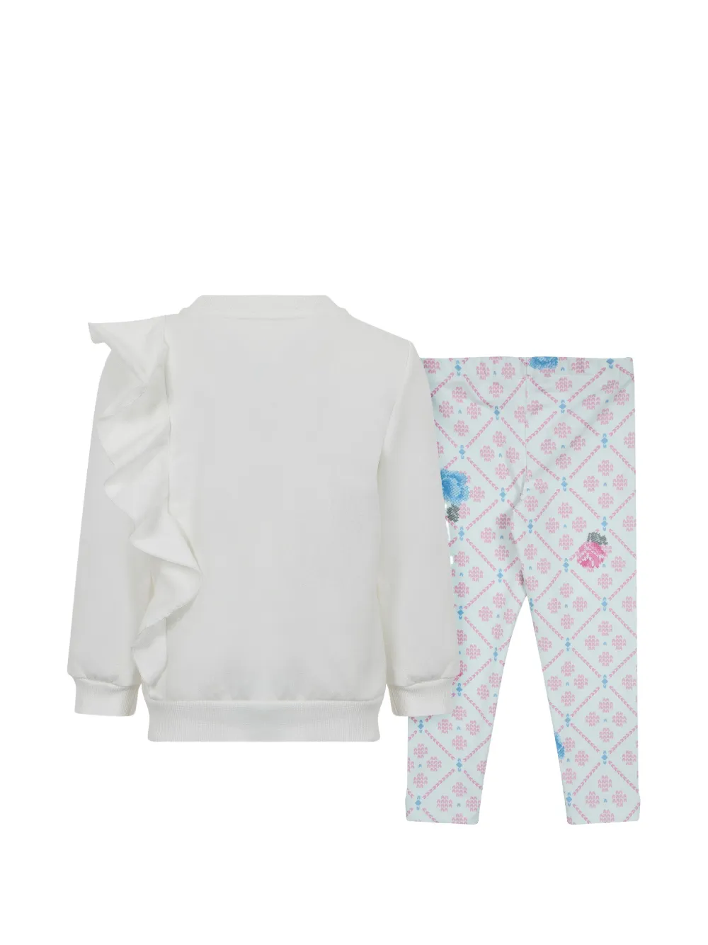 Lapin House Trainingspak met ruches en grafische print Wit