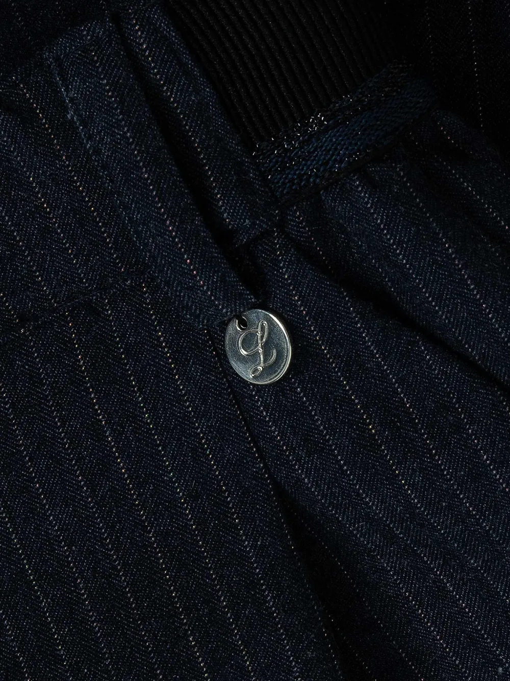 Lapin House Broek met wijde pijpen en krijstreep Blauw