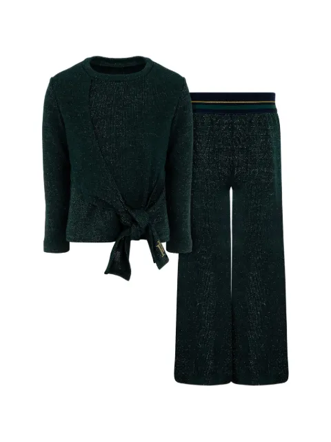 Lapin House front-tie metallic tracksuit set