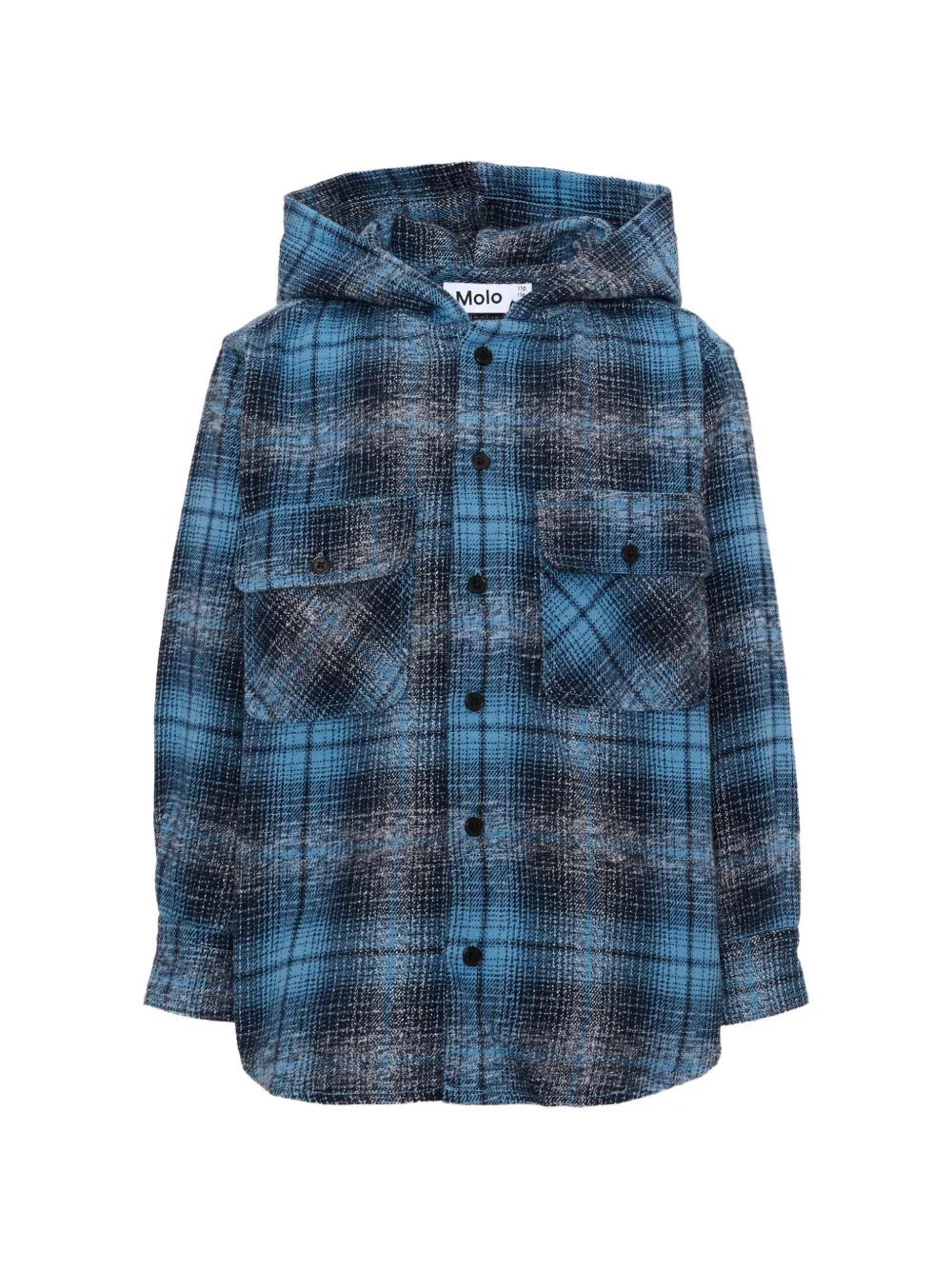 Molo Rizz check hooded shirt - Blu