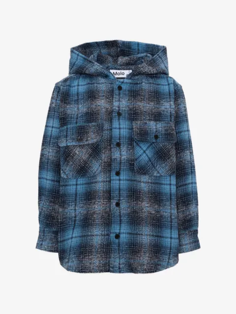 Molo Rizz check hooded shirt