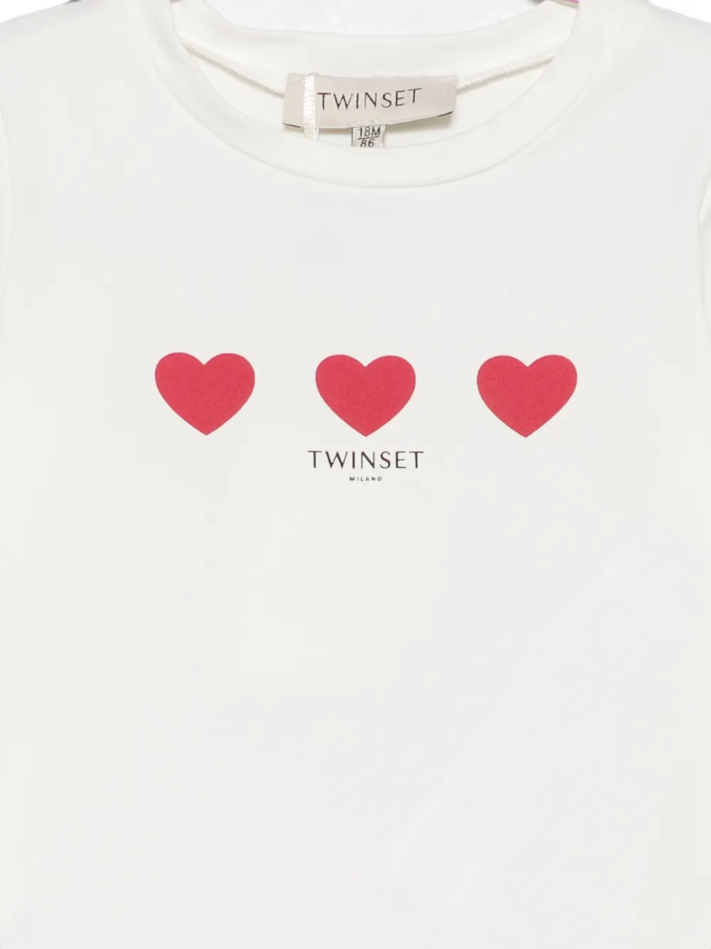 TWINSET Kids T-shirt met hartprint Beige