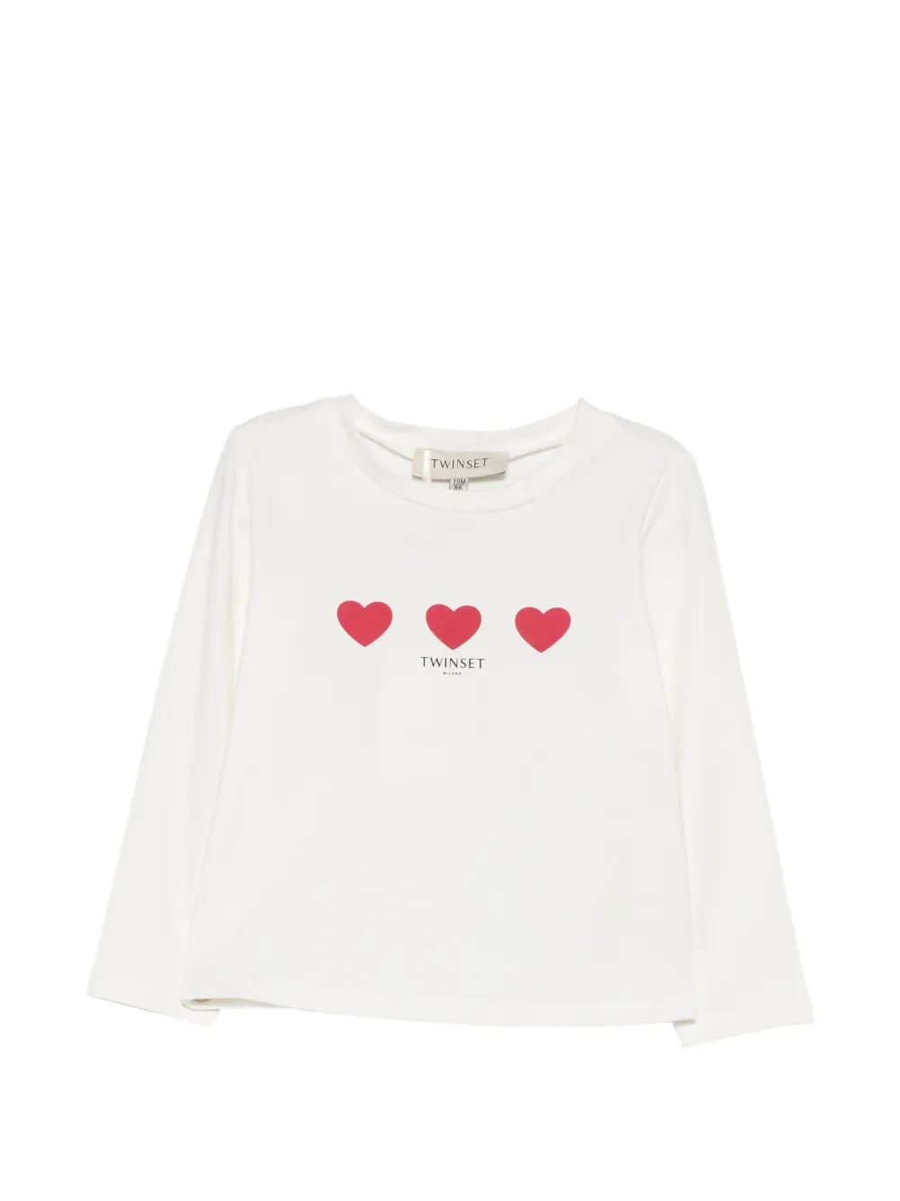 TWINSET Kids heart-print long-sleeve top - Toni neutri
