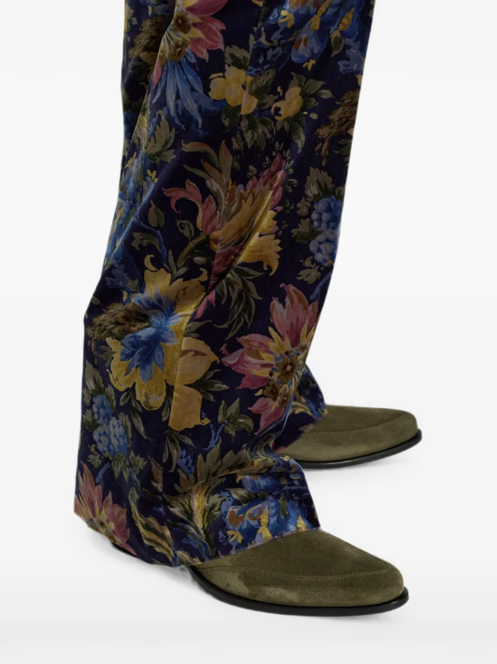 ETRO logo-plaque suede ankle boots Groen