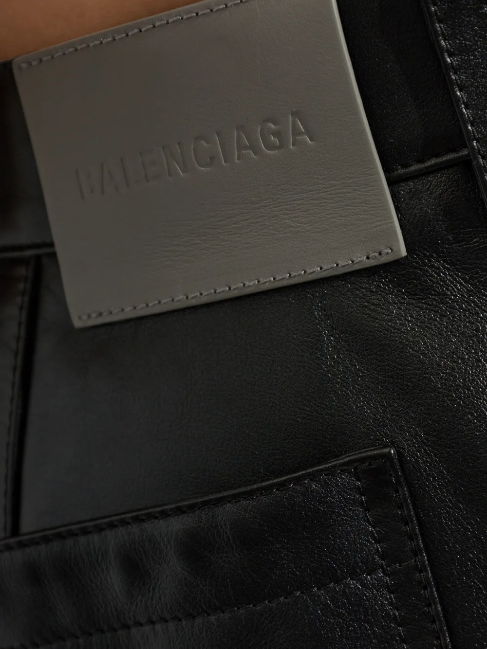 Balenciaga Leren shorts Zwart