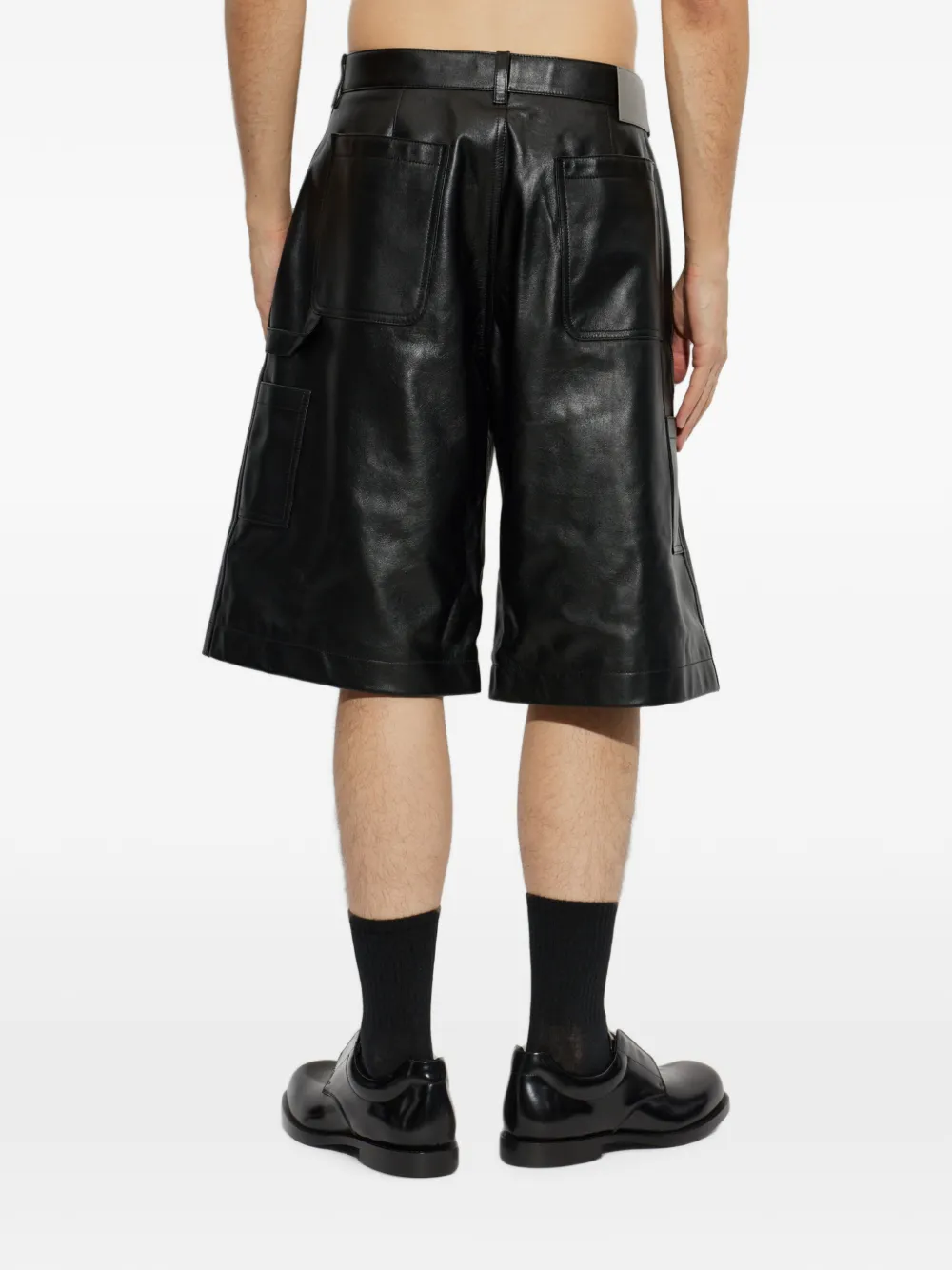 Balenciaga Leren shorts Zwart