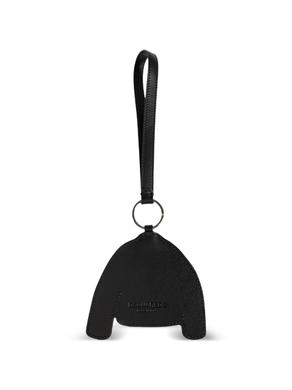 DSQUARED2 Leren sleutelhanger met jack-patch Blauw