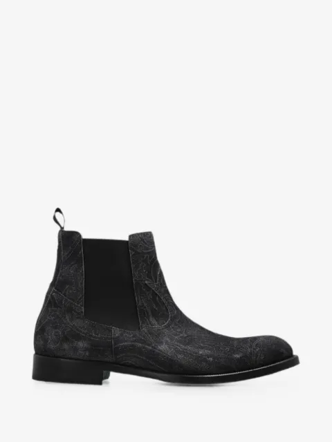ETRO botas chelsea de ante con estampado de cachemira