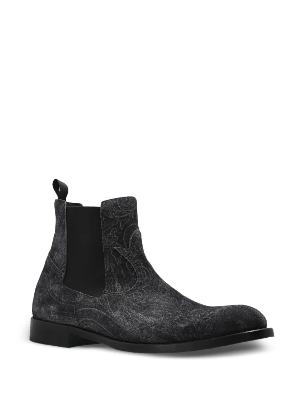 ETRO paisley-print suede Chelsea boots Grijs