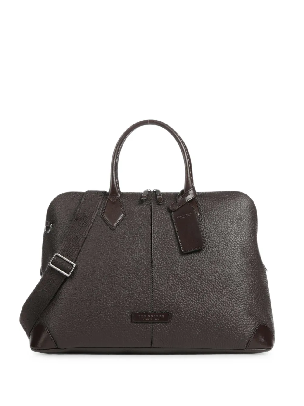 The Bridge grained leather holdall bag - Marrone