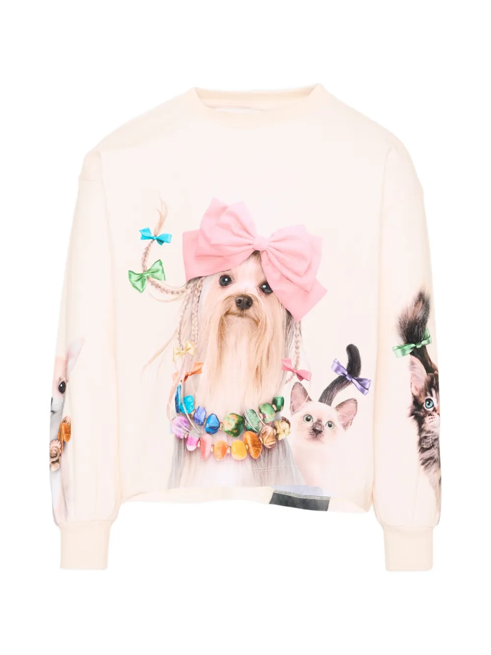 Molo Reniza graphic-print long-sleeve T-shirt - Toni neutri