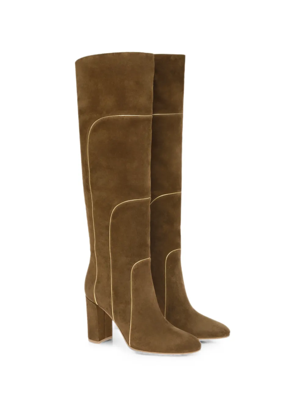 Gianvito Rossi Juliette piped-trim boots Bruin