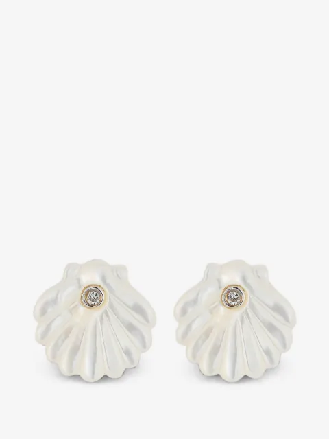 Mateo Venus shell diamonds earrings