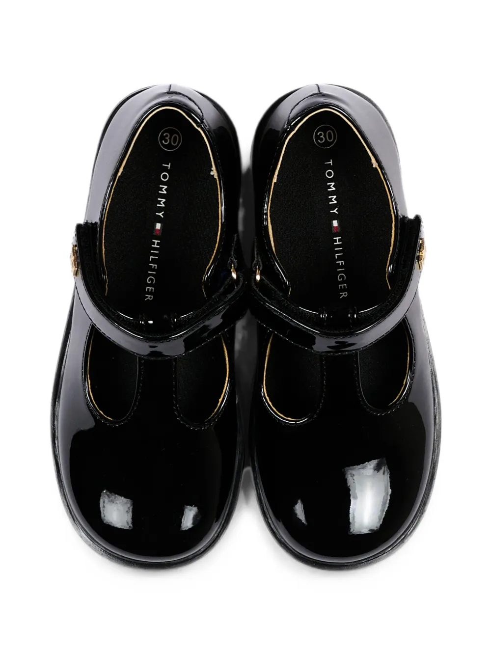 Tommy Hilfiger Junior patent leather T-bar sandals Zwart