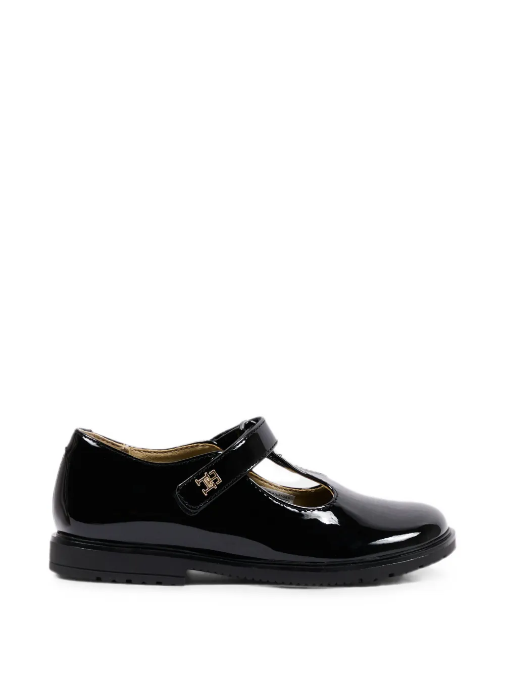 Tommy Hilfiger Junior patent leather T-bar sandals Zwart