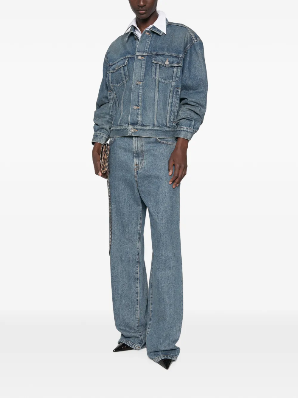 Saint Laurent Button-up spijkerjack Blauw