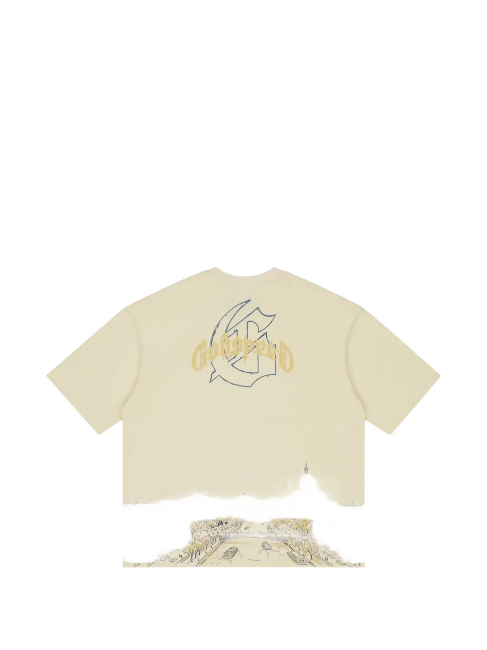 GODSPEED Paris Skyline T-shirt met grafische print Beige