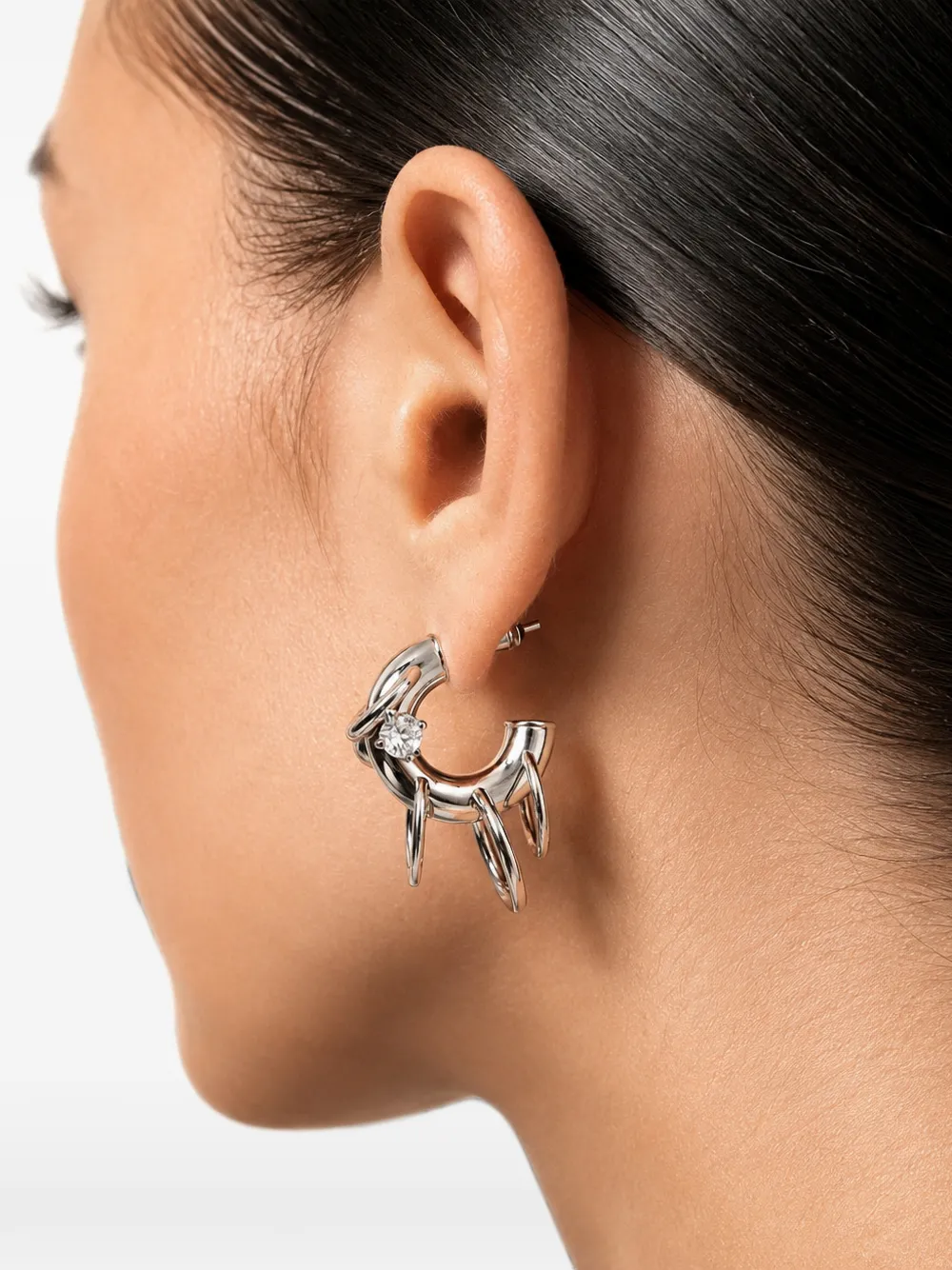 Panconesi Crystal-embellished Hoop Earrings In Silver