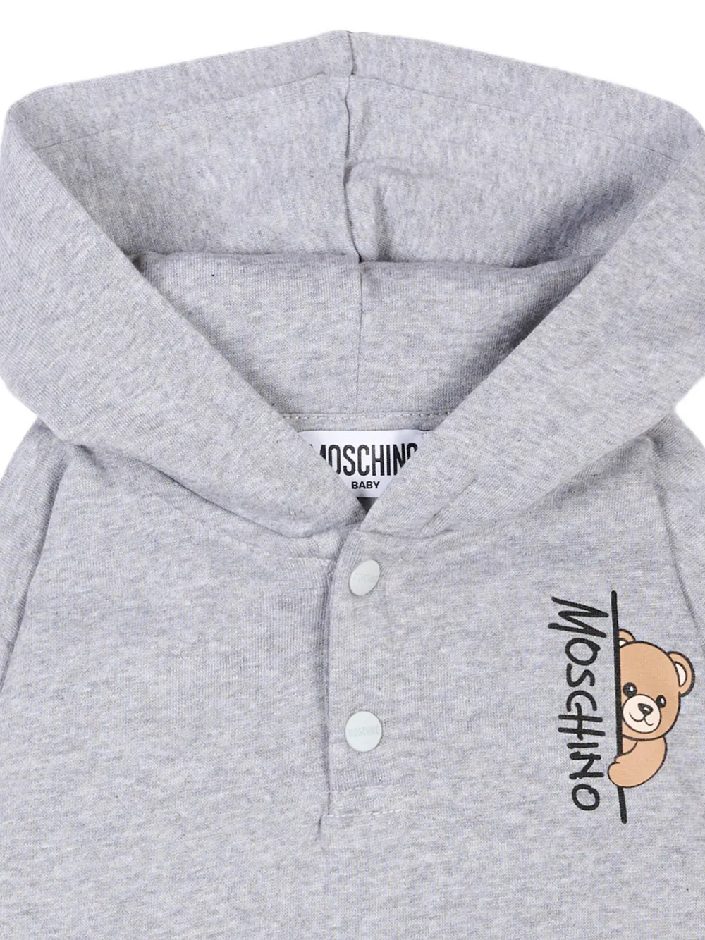 Moschino Kids Hoodie met teddybeerprint Grijs
