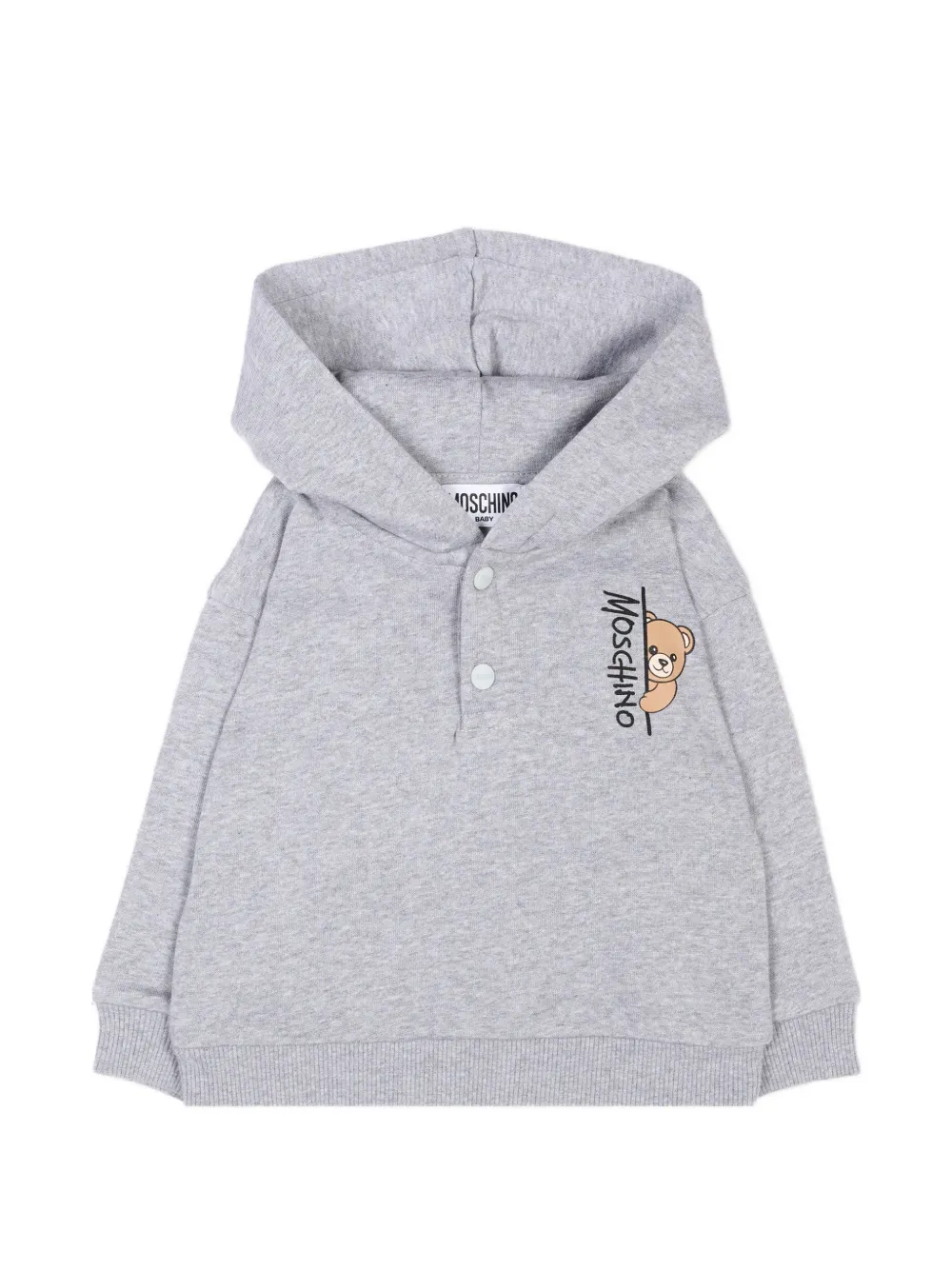 Moschino Kids teddy bear logo hoodie - Grigio