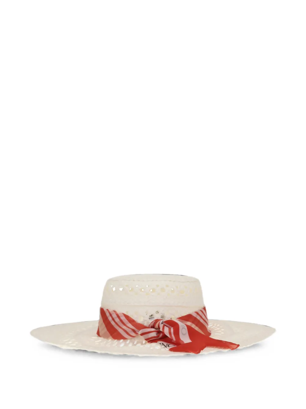 Ermanno Scervino Wide-brim Vichy-print Hat In White