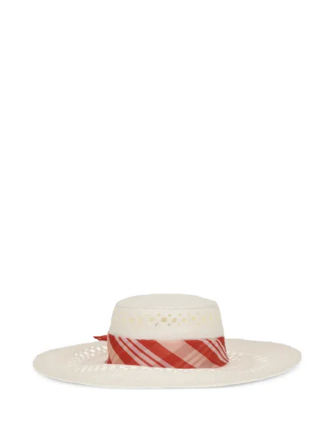 Ermanno Scervino wide-brim vichy-print hat