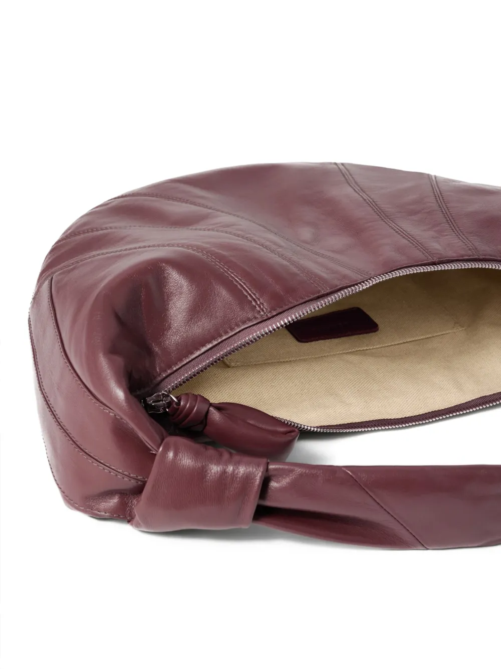 LEMAIRE Croissant schoudertas van lakleer Rood
