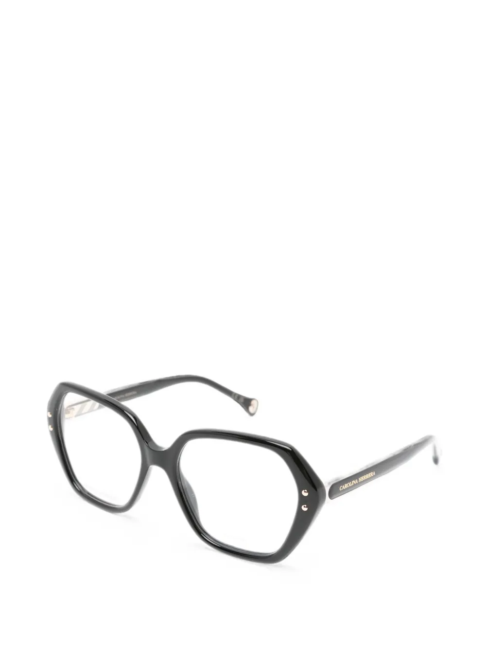 Carolina Herrera Bril met geometrisch montuur Zwart